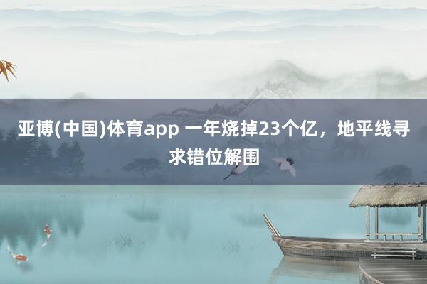 亚博(中国)体育app 一年烧掉23个亿，地平线寻求错位解围