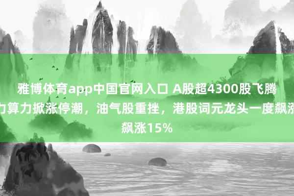 雅博体育app中国官网入口 A股超4300股飞腾，电力算力掀涨停潮，油气股重挫，港股词元龙头一度飙涨15%