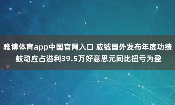 雅博体育app中国官网入口 威铖国外发布年度功绩 鼓动应占溢利39.5万好意思元同比扭亏为盈
