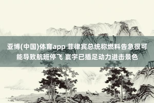 亚博(中国)体育app 菲律宾总统称燃料告急很可能导致航班停飞 寰宇已插足动力进击景色