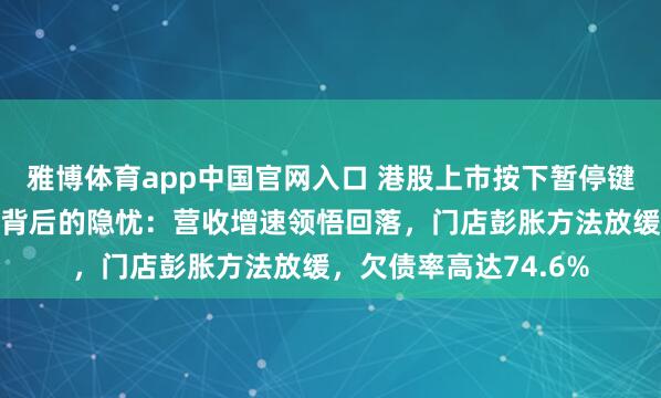 雅博体育app中国官网入口 港股上市按下暂停键，万辰集团功绩高增背后的隐忧：营收增速领悟回落，门店彭胀方法放缓，欠债率高达74.6%