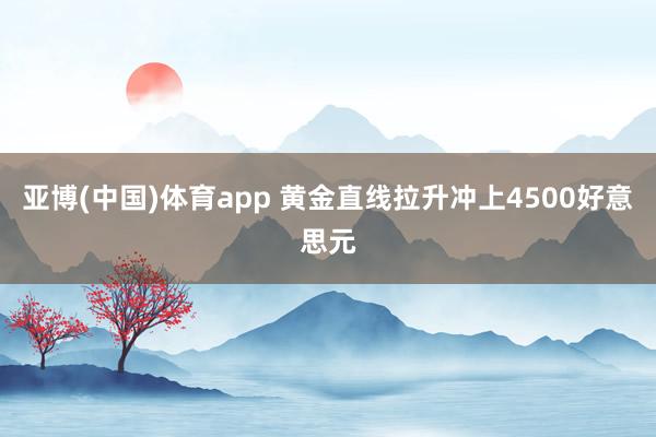 亚博(中国)体育app 黄金直线拉升冲上4500好意思元