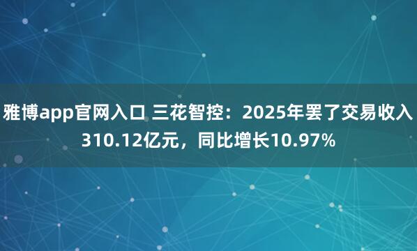 雅博app官网入口 三花智控：2025年罢了交易收入310.12亿元，同比增长10.97%