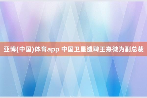 亚博(中国)体育app 中国卫星遴聘王熹微为副总裁