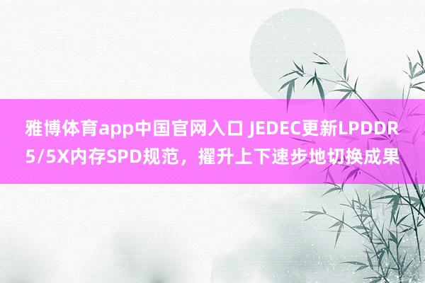 雅博体育app中国官网入口 JEDEC更新LPDDR5/5X内存SPD规范，擢升上下速步地切换成果