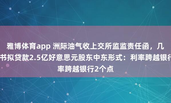 雅博体育app 洲际油气收上交所监监责任函，几日前秘书拟贷款2.5亿好意思元股东中东形式：利率跨越银行2个点