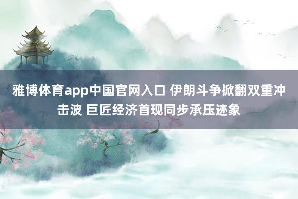 雅博体育app中国官网入口 伊朗斗争掀翻双重冲击波 巨匠经济首现同步承压迹象