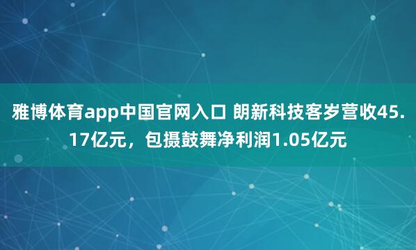 雅博体育app中国官网入口 朗新科技客岁营收45.17亿元，包摄鼓舞净利润1.05亿元