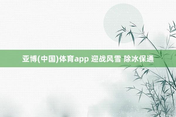 亚博(中国)体育app 迎战风雪 除冰保通