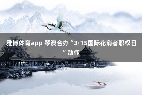 雅博体育app 琴澳合办“3·15国际花消者职权日”动作