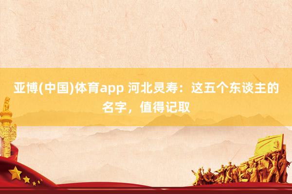 亚博(中国)体育app 河北灵寿：这五个东谈主的名字，值得记取