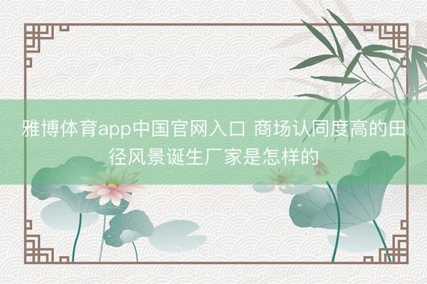 雅博体育app中国官网入口 商场认同度高的田径风景诞生厂家是怎样的