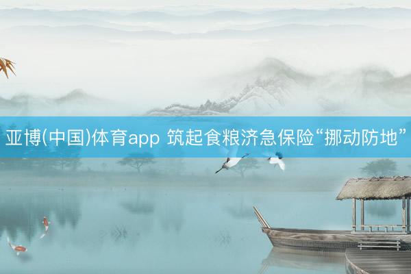 亚博(中国)体育app 筑起食粮济急保险“挪动防地”