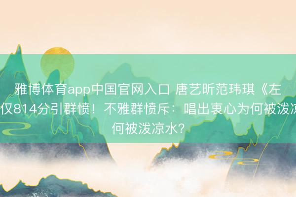 雅博体育app中国官网入口 唐艺昕范玮琪《左边》仅814分引群愤!不雅群愤斥:唱出衷心为何被泼凉水?