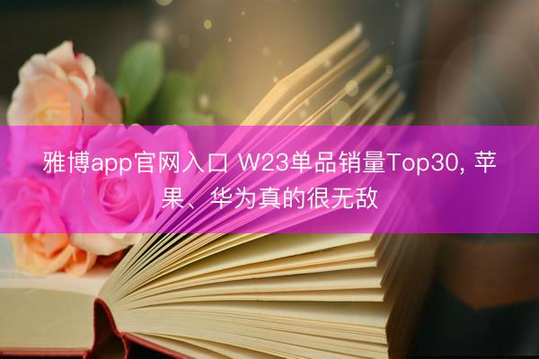 雅博app官网入口 W23单品销量Top30， 苹果、华为真的很无敌