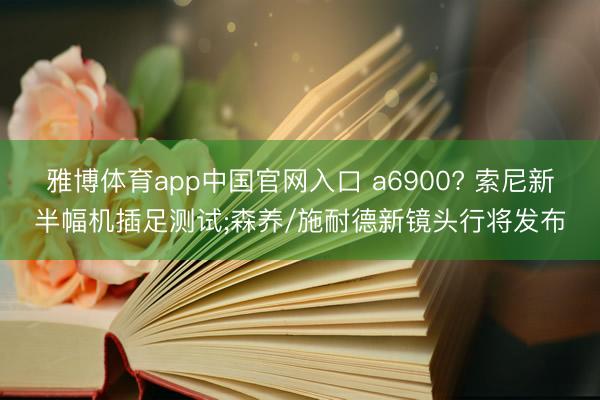 雅博体育app中国官网入口 a6900? 索尼新半幅机插足测试;森养/施耐德新镜头行将发布